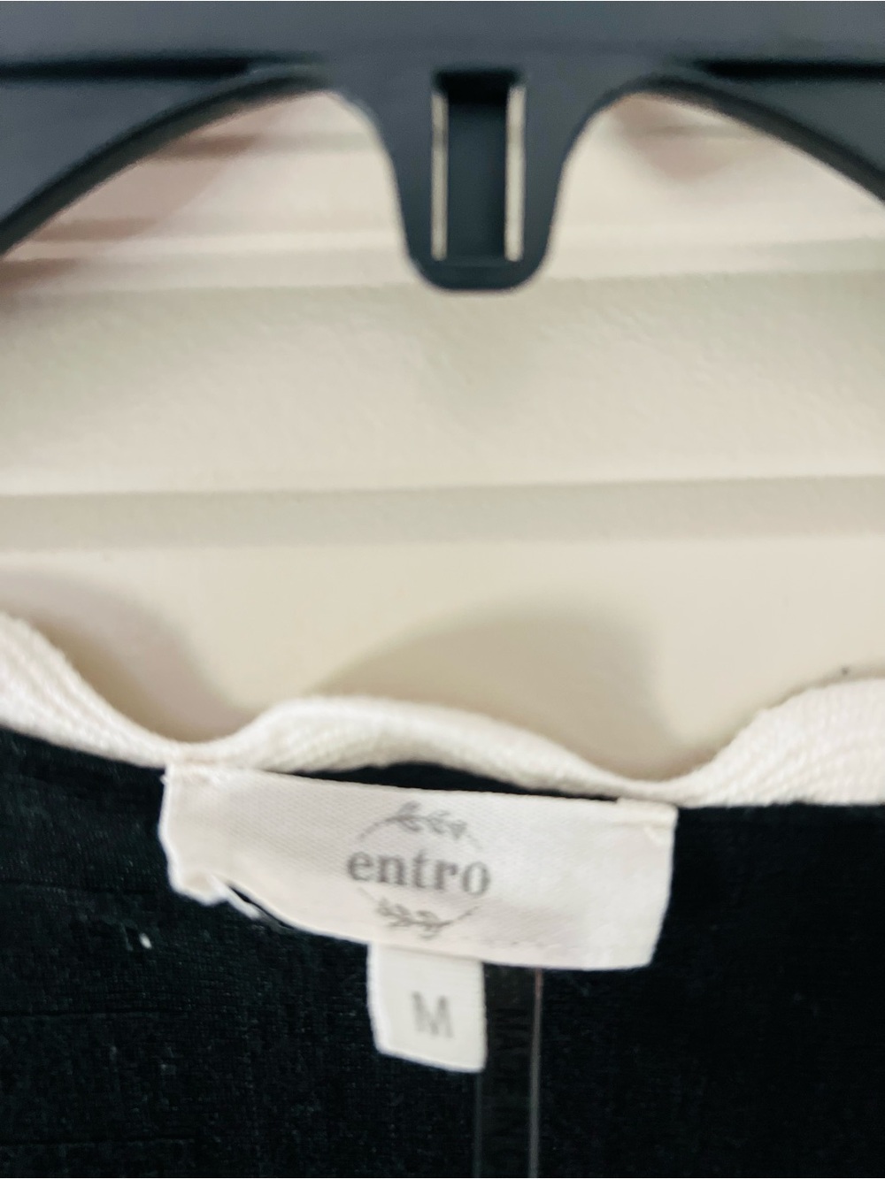 entro Black Terry Cloth Cover Up with White Trim ~ Medium - Picture 3 of 3